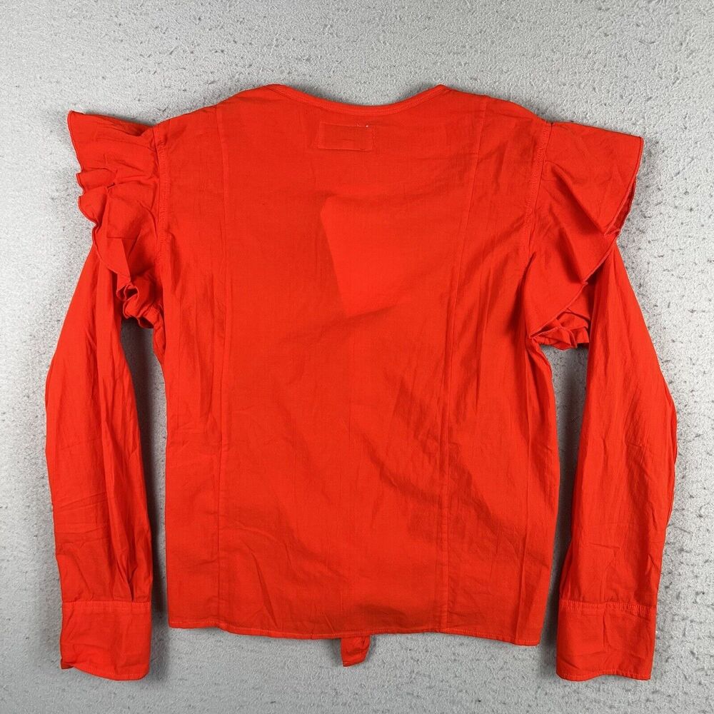 NWT Current Elliott The Asley Poinciana Orange Long Sleeve Button Up Blouse‎ 2 - Picture 15 of 16